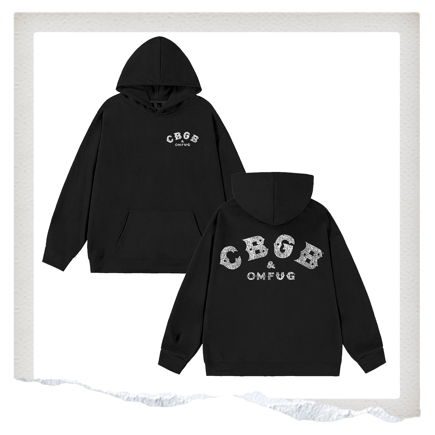 Black hoodie with CBGB Graphic