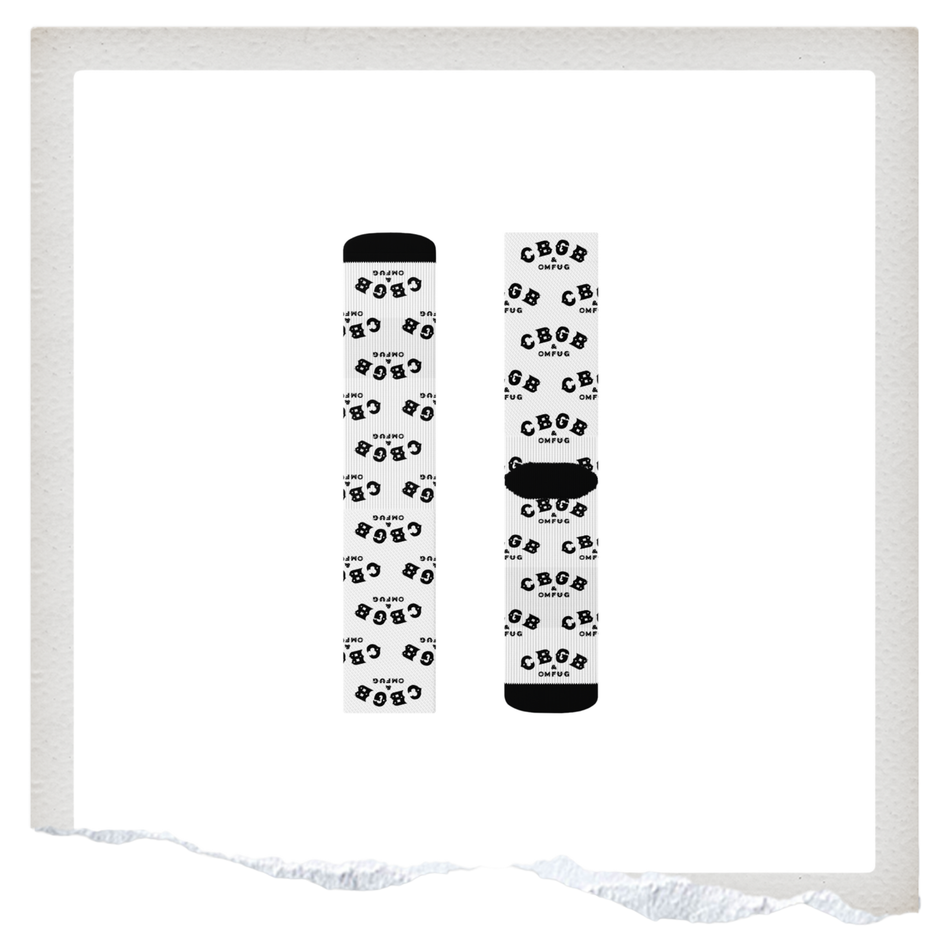 Two socks with a pattern on a white background