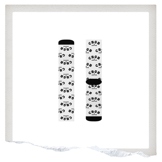 Two socks with a pattern on a white background