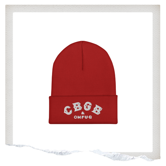 Red CBGB Logo Beanie
